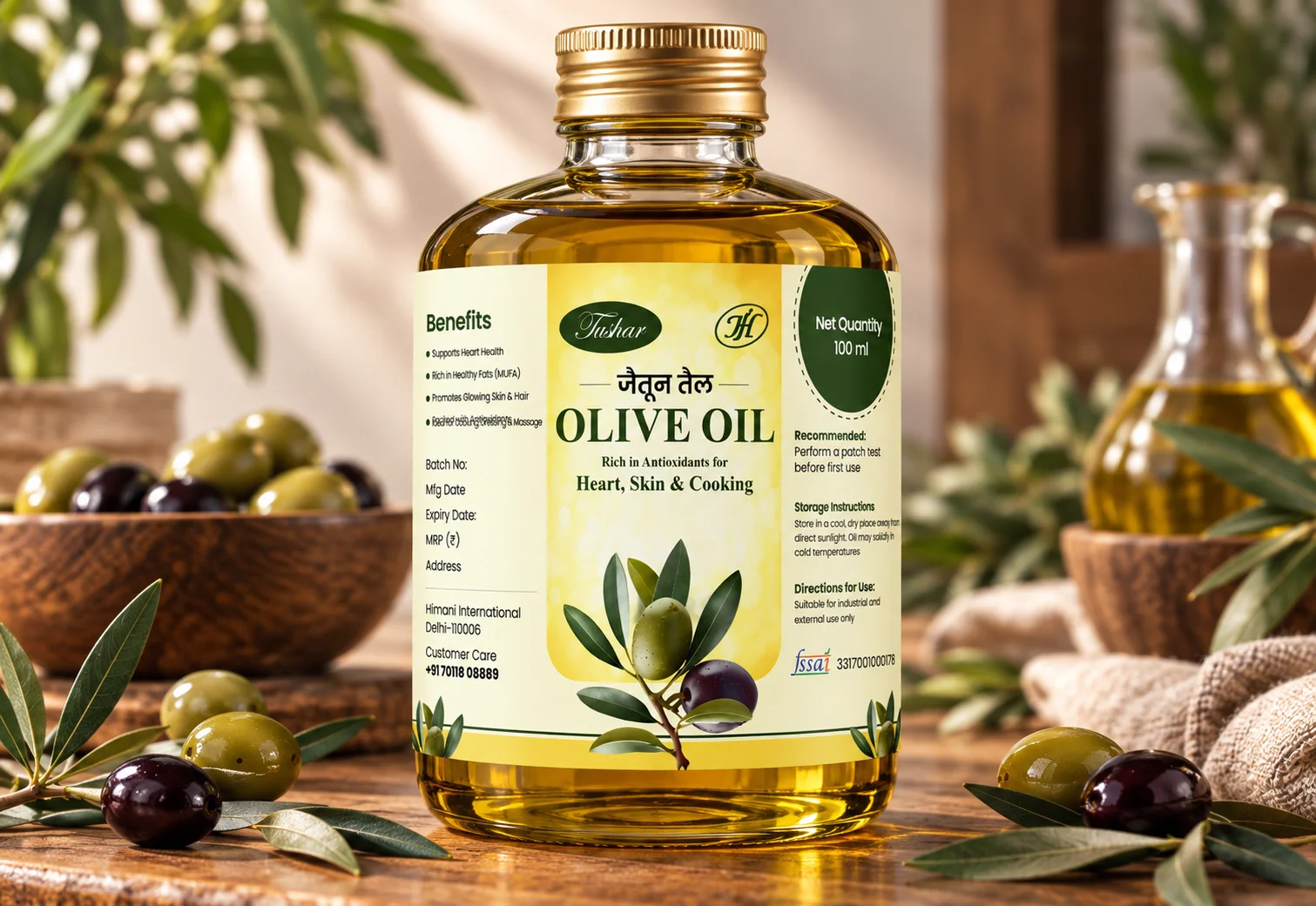 Tushar castor oil packaging mockup