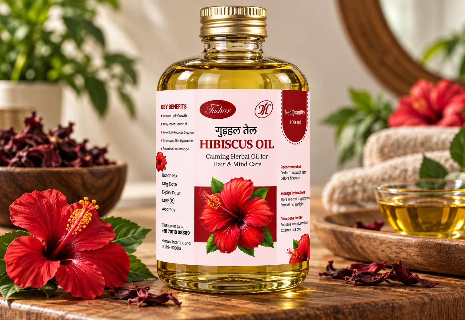 Tushar walnut oil packaging mockup