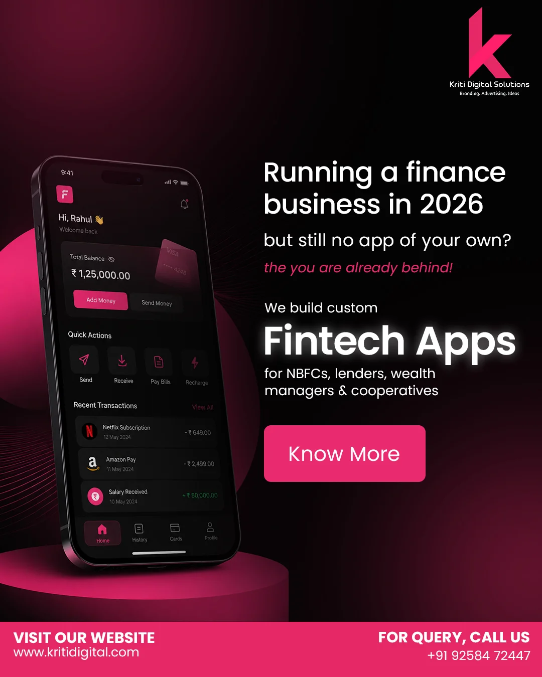 Fintech app social media design