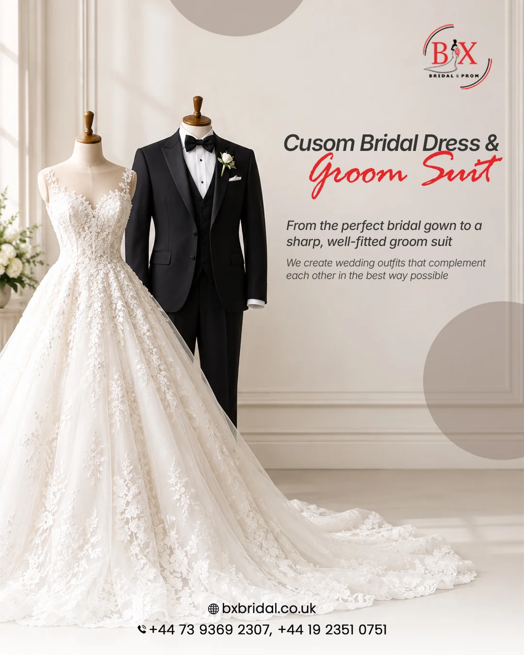 Wedding suit social media design