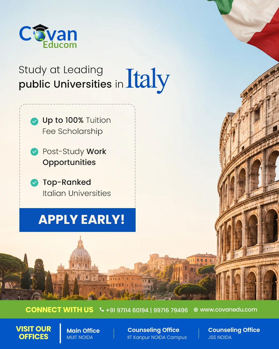 Italy education social media design