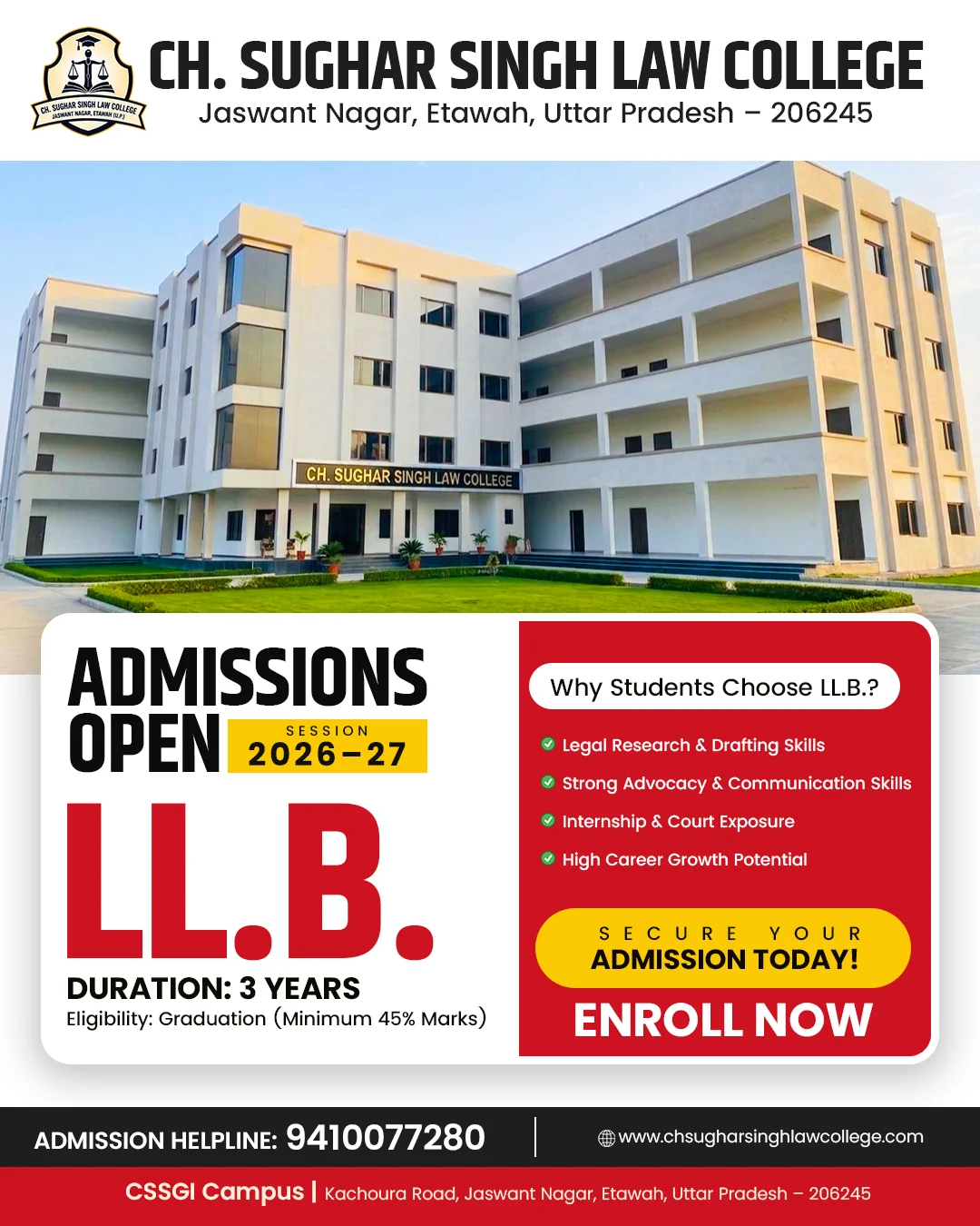 LLB admission social media design