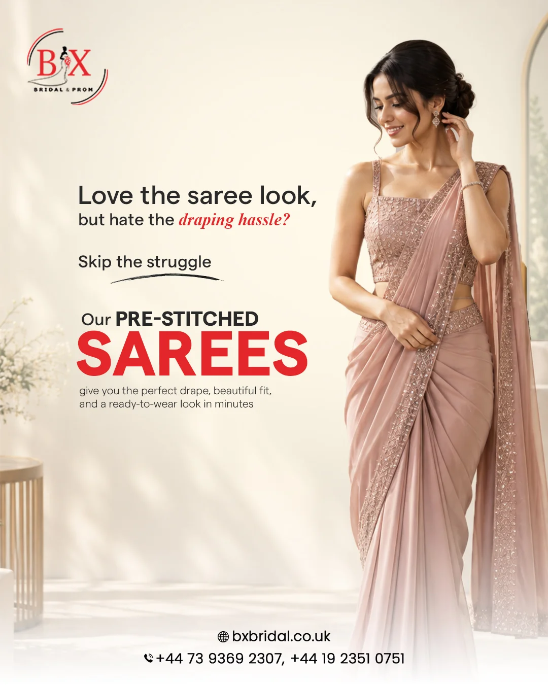 Saree design social media graphic